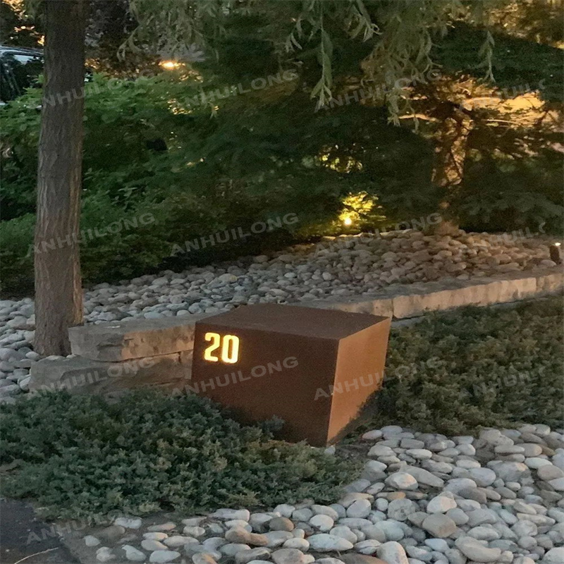 minimalism corten steel lighting For Municipal Projects